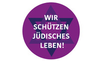 Logo der EKBO "Wir schützen jüdisches Leben" nach der Vorlage aus der Jüdischen Gminde zu Berlin.