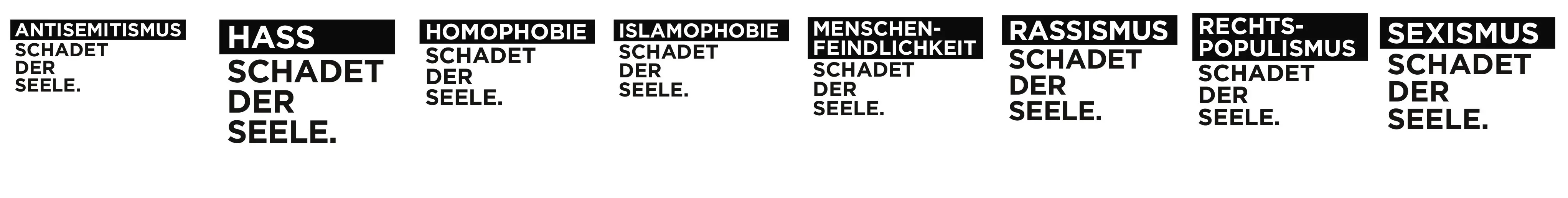 Alle Kirchenbanner der Kampagne in alphabetischer Reihenfolge