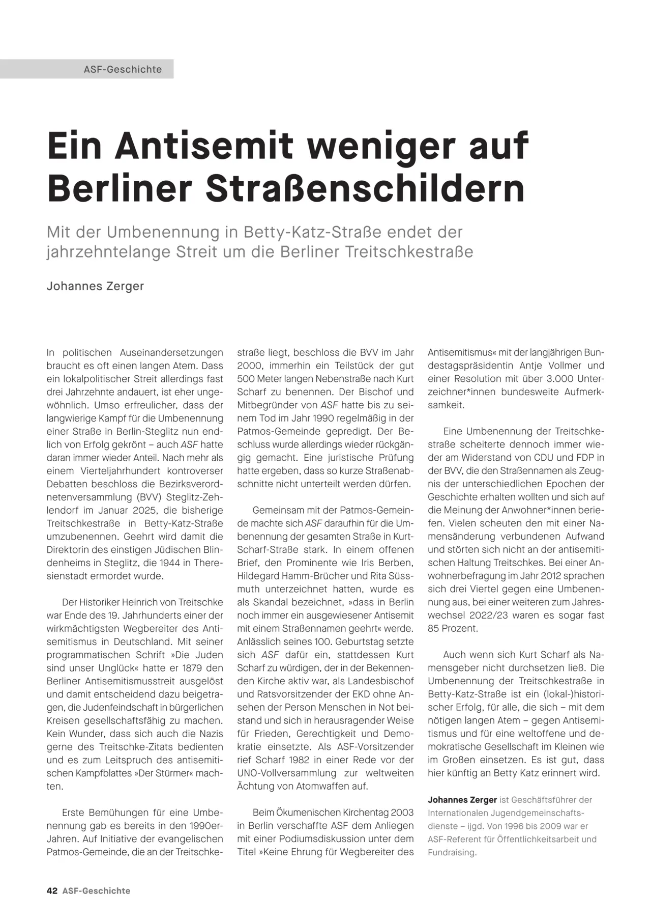 Artikel steht auf Seite 42 der Frühjahrsbroschüre.