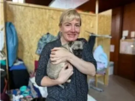 Tetjana und ihr Hund Nike