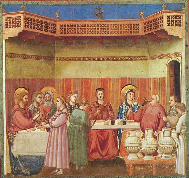 Hochzeit zu Kana. Giotto di Bondone | 1304-06