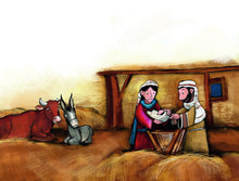 Bild aus der Weihnachtsgeschichte von Weber/Bibelgesellschaft