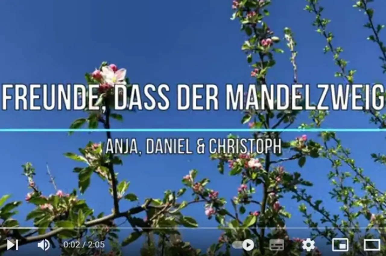 &quot;Freunde, dass der Mandelzweig&quot; (Text: Schalom Ben-Chorin, Melodie: Fritz Baltruweit, Arrangement: Christoph Spengler), gesungen von Anja Spengler, Daniel Drückes und Christoph Spengler. Seid behütet!