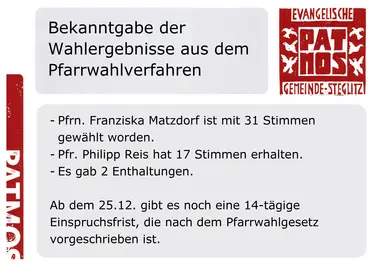 Plakat aus dem Schaukasten. Aushang 23.12.2022