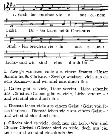 Noten und Text zu Lied EG 268: Strahlen brechen viele aus einem Licht. 