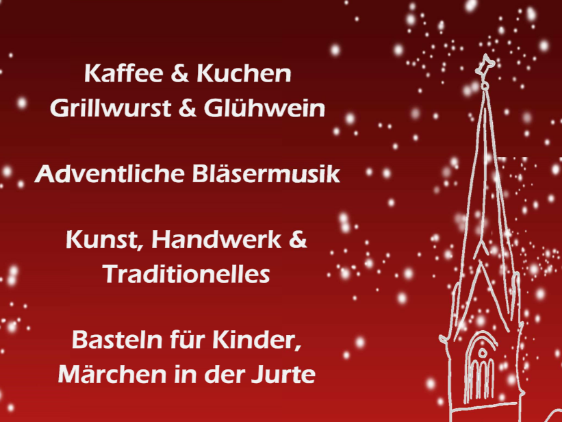 Einladungsplakat zum Alt-Steglitzer Weihnachtsmarkt vor der Matthäus-Kirche