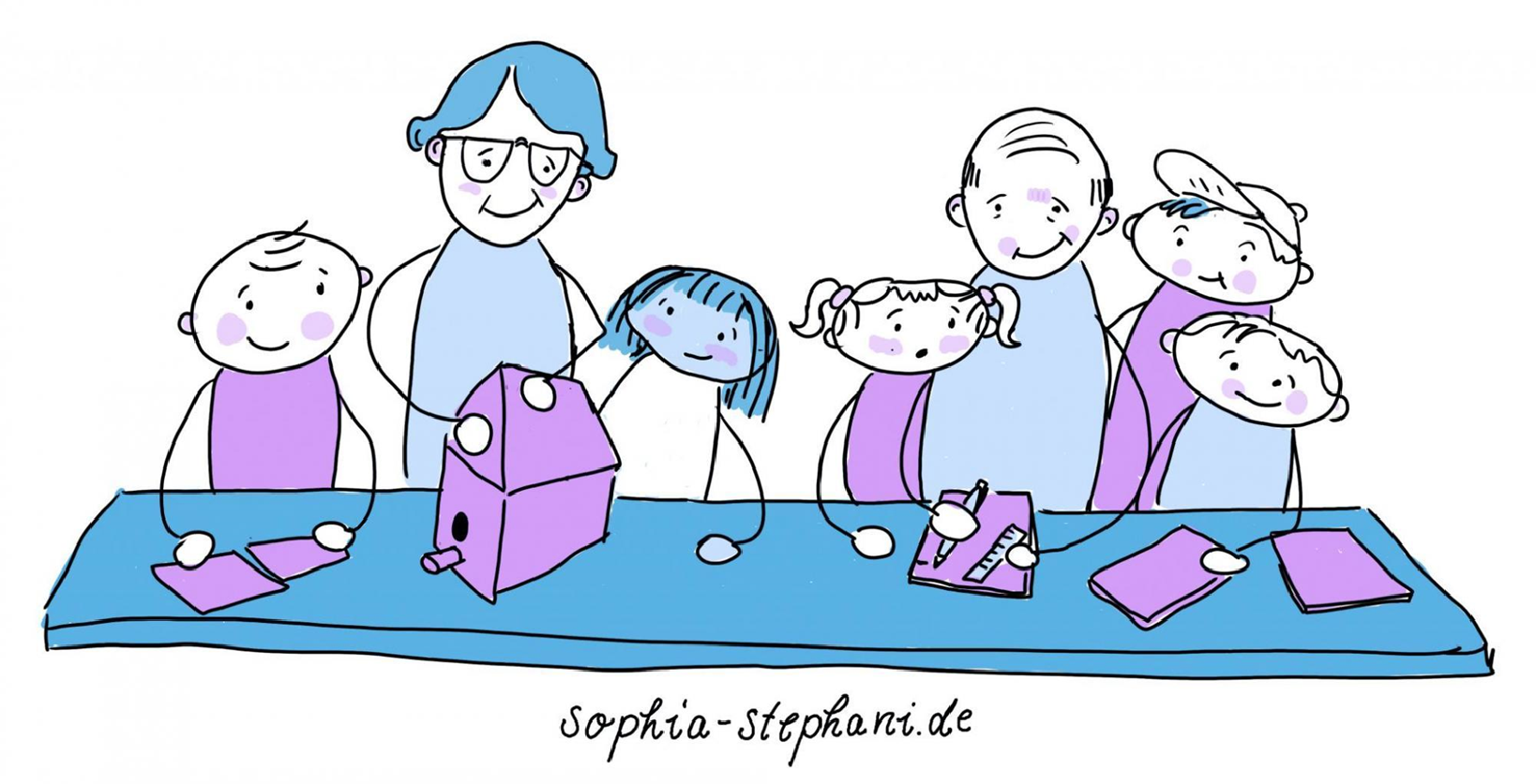 Symbolbild: Großelterntag Grafik: Sophie Stefanie | Arbeit mit Kindern im Kirchenkreis Steglitz