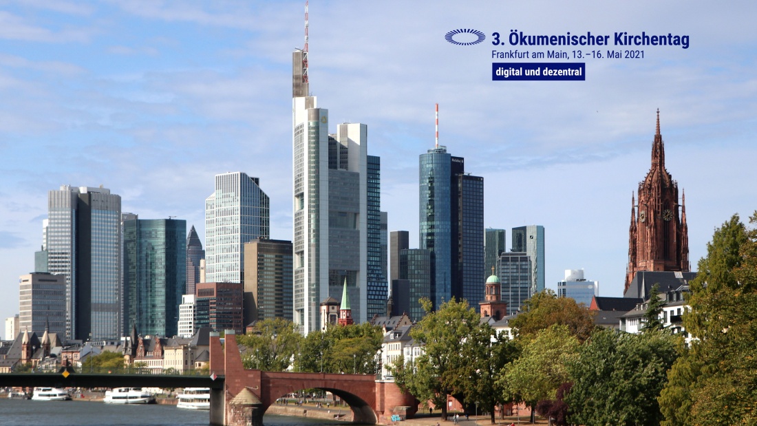 Skyline von Frankfurt | ÖKT 2021 | Link zum ARD Auftakt-Gottesdienst