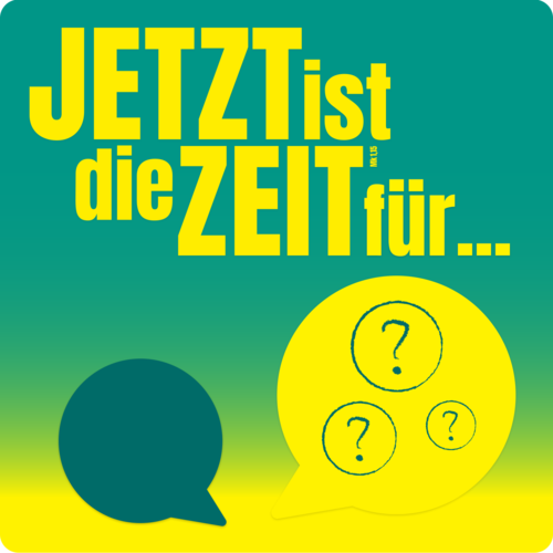 Logo Podcastreihe Zeit für Ihre Fragen. Bild Kirchentag 2023