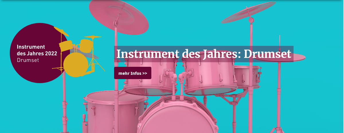 Drumset - Instrument des Jahres 2022. Screenshot aus der Website