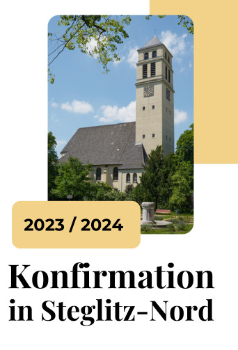 Cover Zuschnitt zum Flyer Konfirmation 2023/2024. Entwurf: Carolin Göpfert