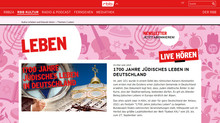 Screenshot der rbb Kulturseite zum Thema 1700 Jahre jüdisches Leben in Deutschland