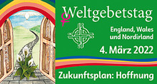 Banner zum Weltgebetstag 2022 mit Titel „I know the plans I have for you“, Angie Fox, © World Day of Prayer International Committee
